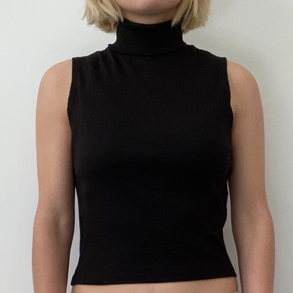 Zara Tops - Black Sleeveless Turtleneck